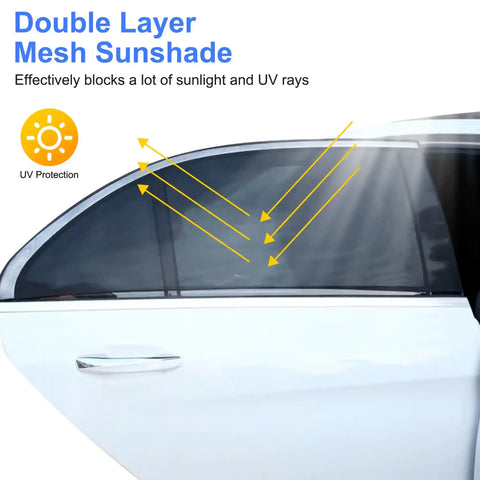 Foldable & Portable Car Side Window Sun Shade - 4 Piece Set