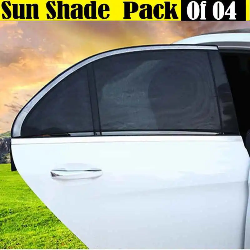 Foldable & Portable Car Side Window Sun Shade - 4 Piece Set