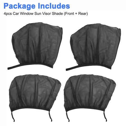 Foldable & Portable Car Side Window Sun Shade - 4 Piece Set