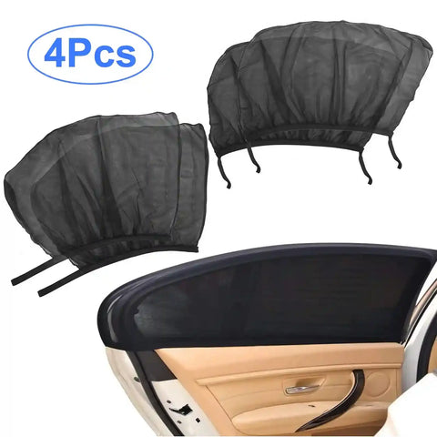 Foldable & Portable Car Side Window Sun Shade - 4 Piece Set