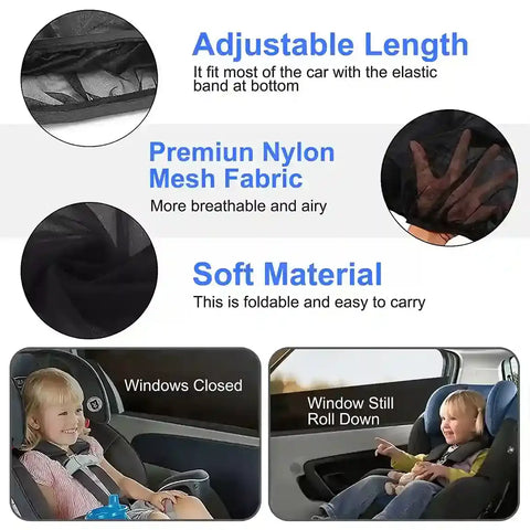 Foldable & Portable Car Side Window Sun Shade - 4 Piece Set