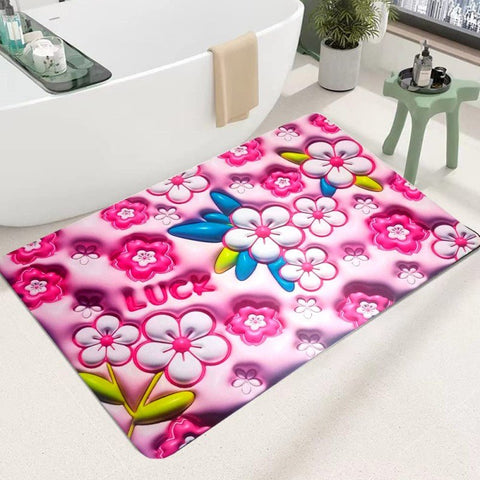 3D Flower Bathroom Rugs Non Slip Bath Mat - Fiveas Store